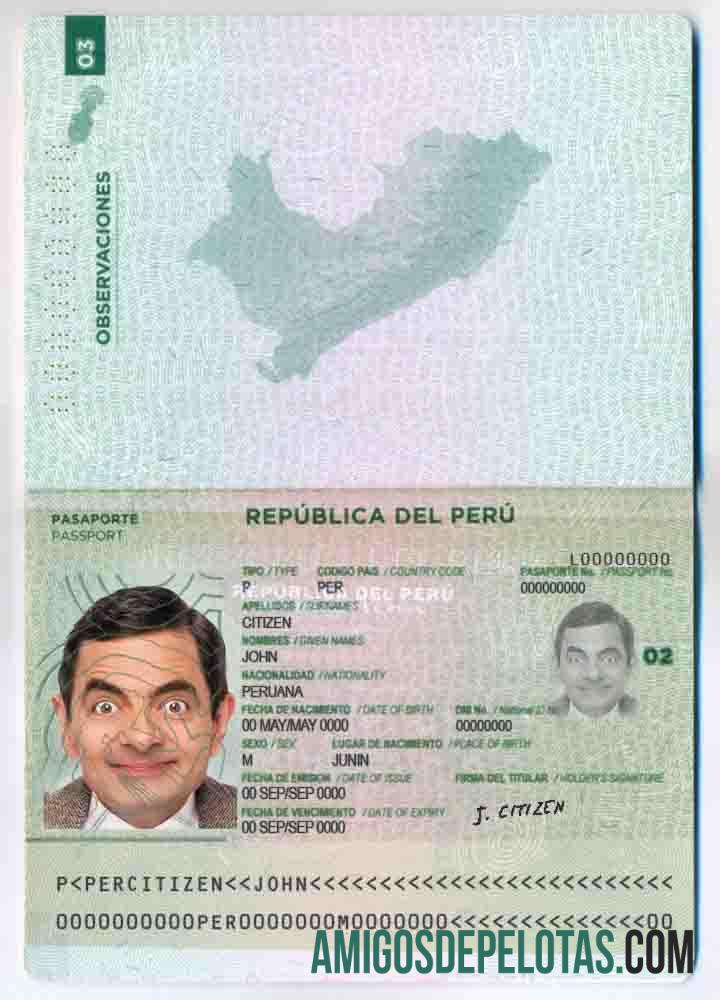 Passaporte Peru baixar para verificação